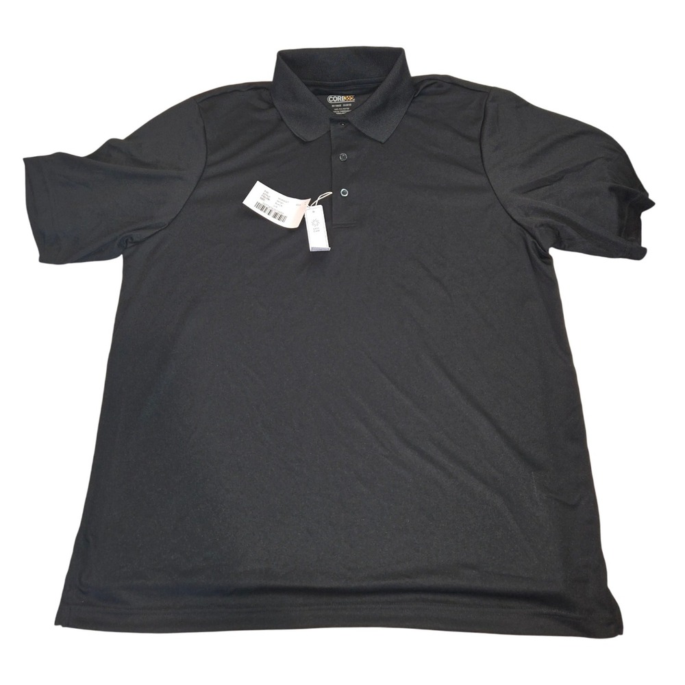 CORE365 Men's Black Long Sleeve Performance Polo Shirt L/G‎